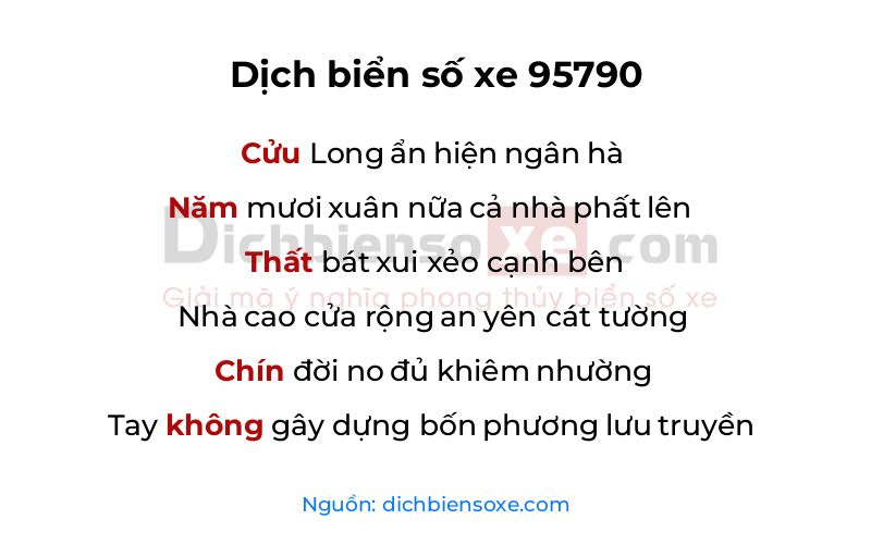 Dịch thơ biển số 95790