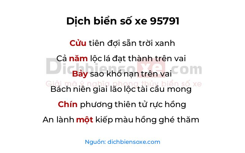 Dịch thơ biển số 95791