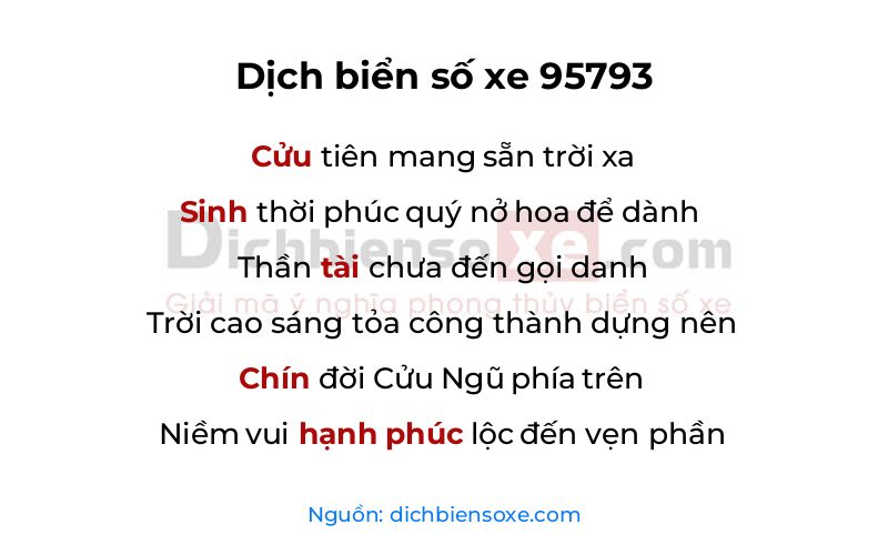 Dịch thơ biển số 95793