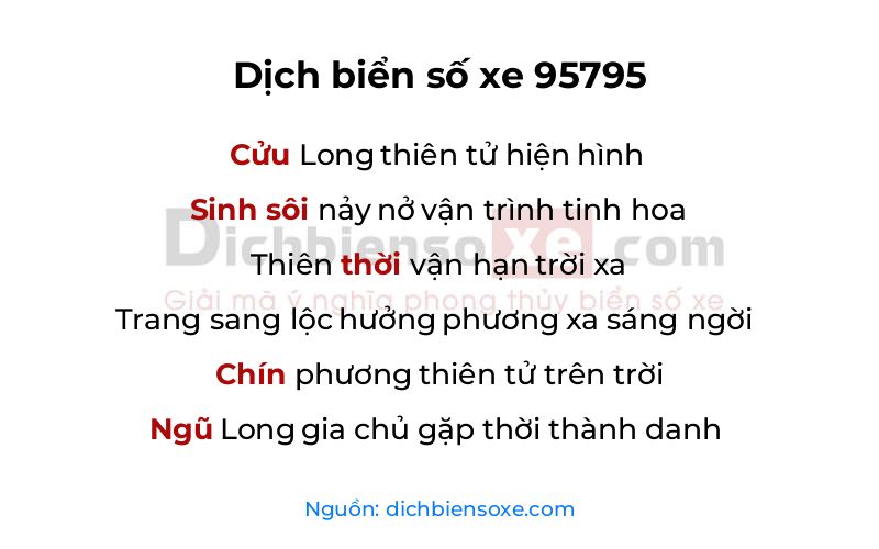 Dịch thơ biển số 95795
