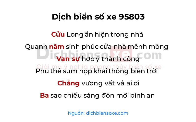 Dịch thơ biển số 95803