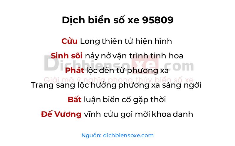 Dịch thơ biển số 95809