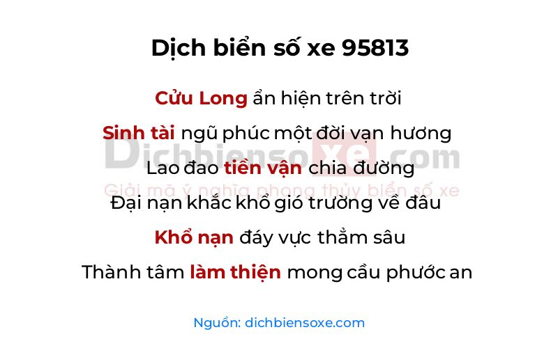Dịch thơ biển số 95813