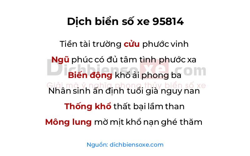 Dịch thơ biển số 95814