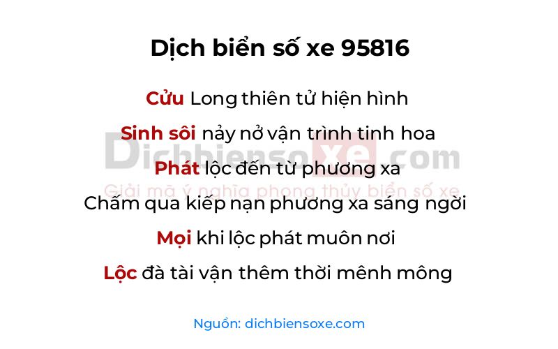 Dịch thơ biển số 95816