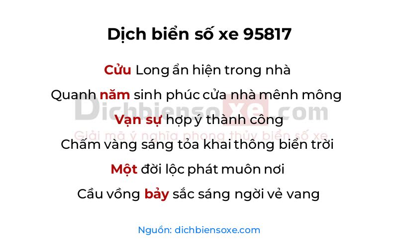 Dịch thơ biển số 95817
