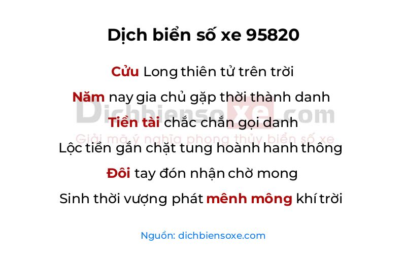 Dịch thơ biển số 95820