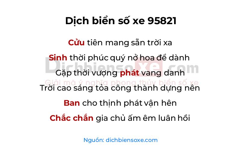 Dịch thơ biển số 95821