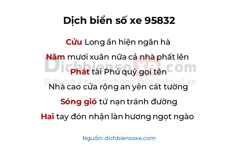 Dịch thơ biển số 95832