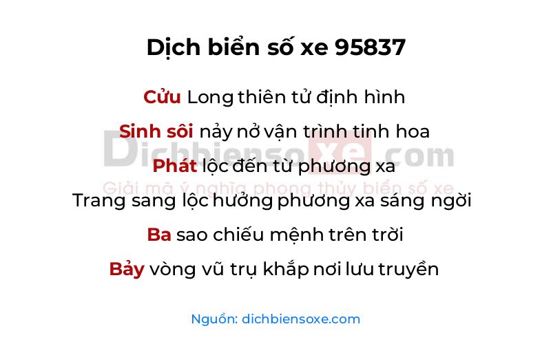 Dịch thơ biển số 95837