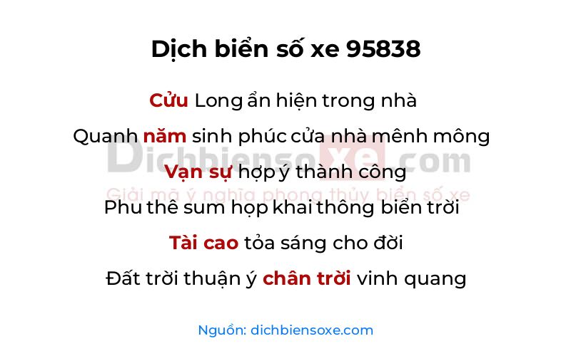 Dịch thơ biển số 95838