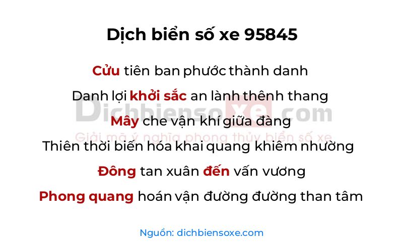Dịch thơ biển số 95845