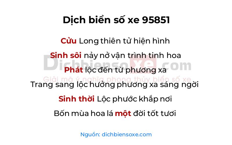 Dịch thơ biển số 95851