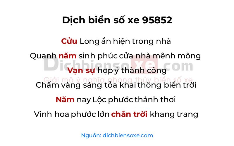 Dịch thơ biển số 95852
