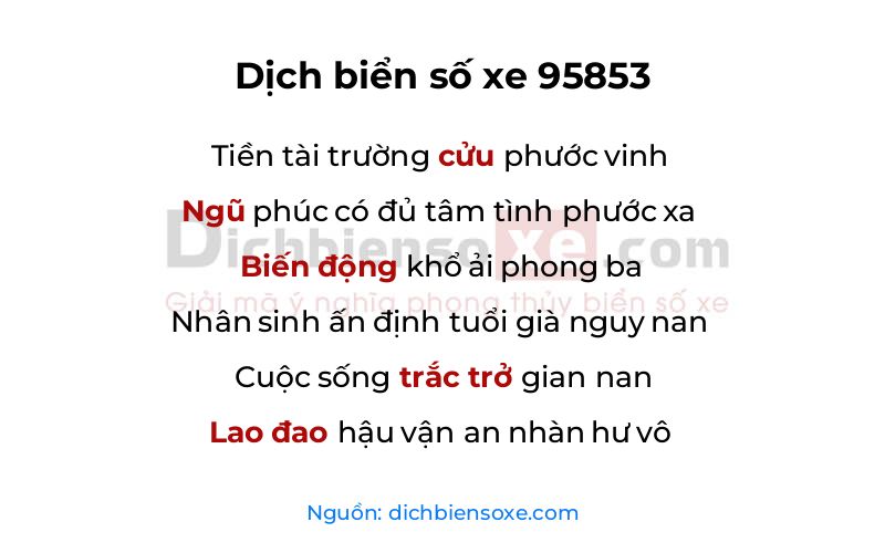 Dịch thơ biển số 95853