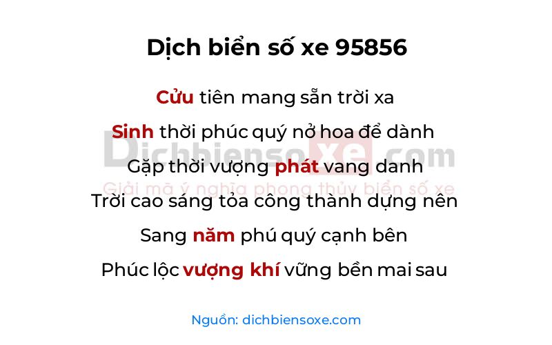 Dịch thơ biển số 95856