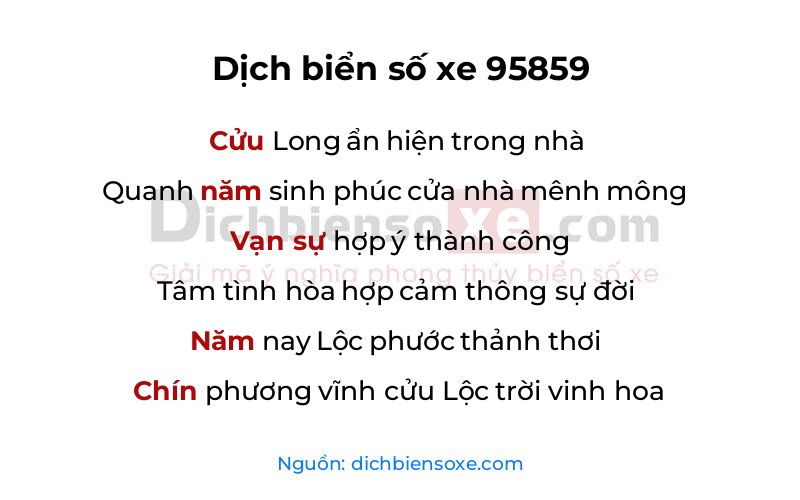 Dịch thơ biển số 95859