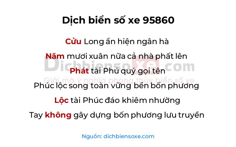 Dịch thơ biển số 95860