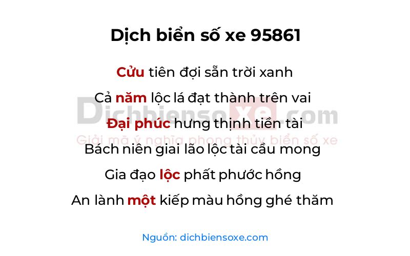 Dịch thơ biển số 95861