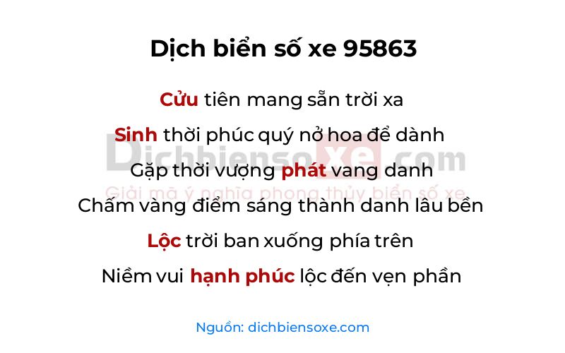 Dịch thơ biển số 95863
