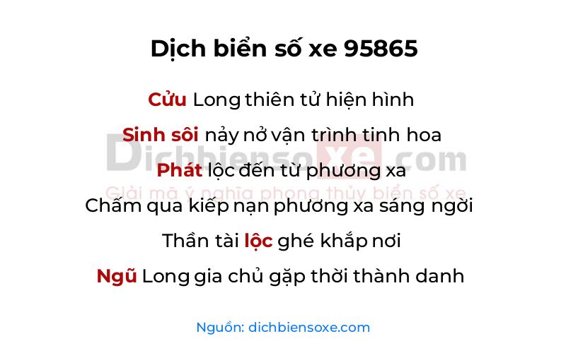 Dịch thơ biển số 95865