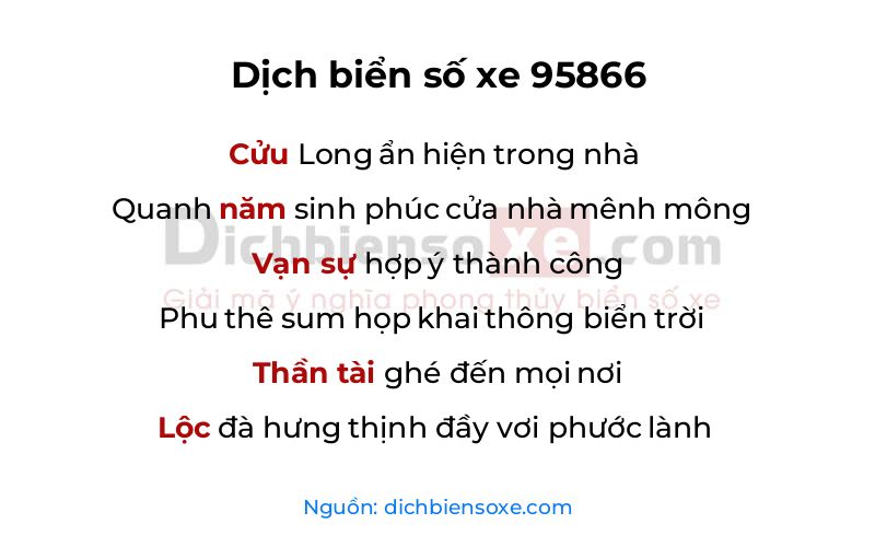 Dịch thơ biển số 95866