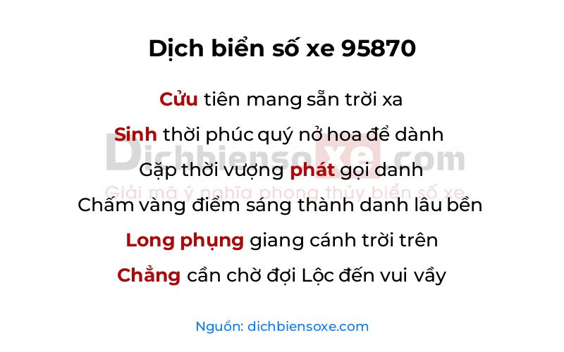 Dịch thơ biển số 95870