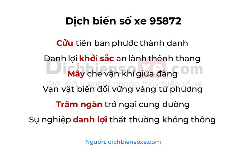 Dịch thơ biển số 95872