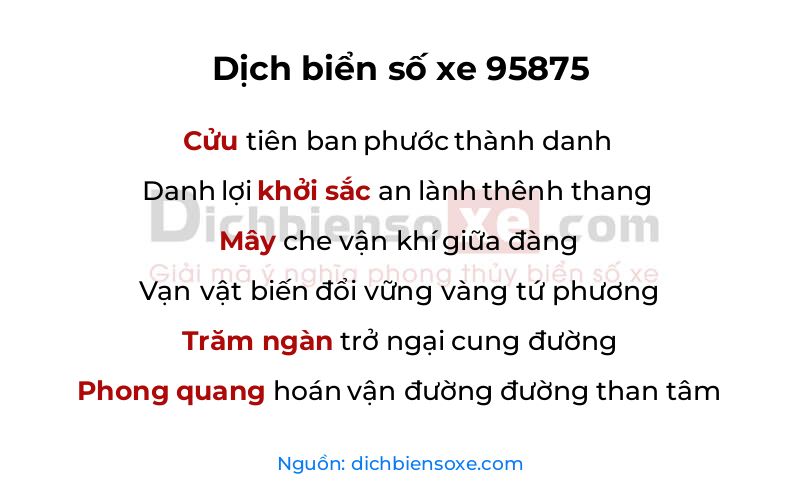 Dịch thơ biển số 95875