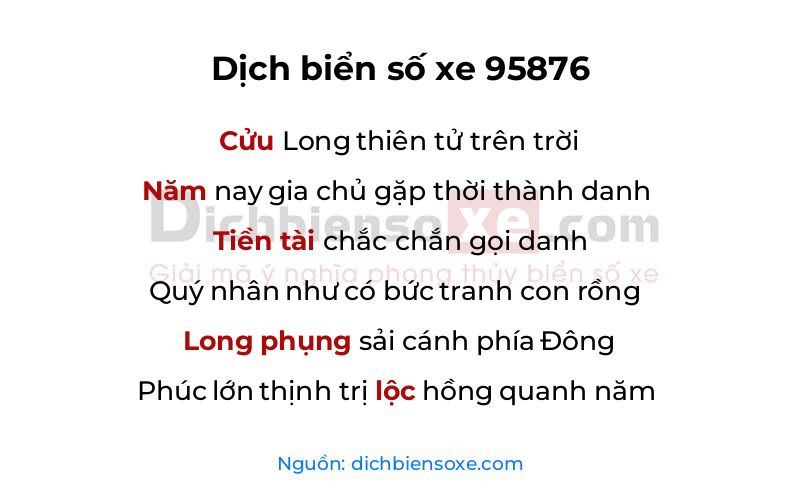 Dịch thơ biển số 95876