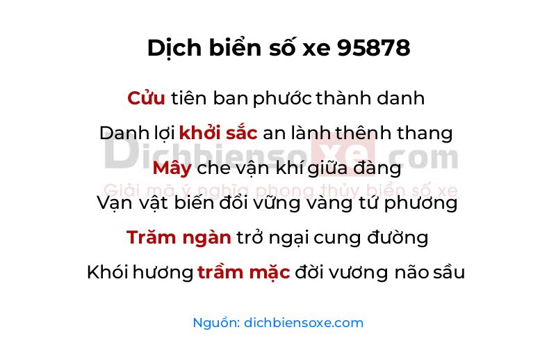 Dịch thơ biển số 95878