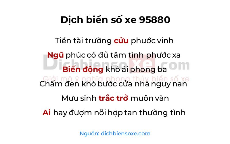 Dịch thơ biển số 95880