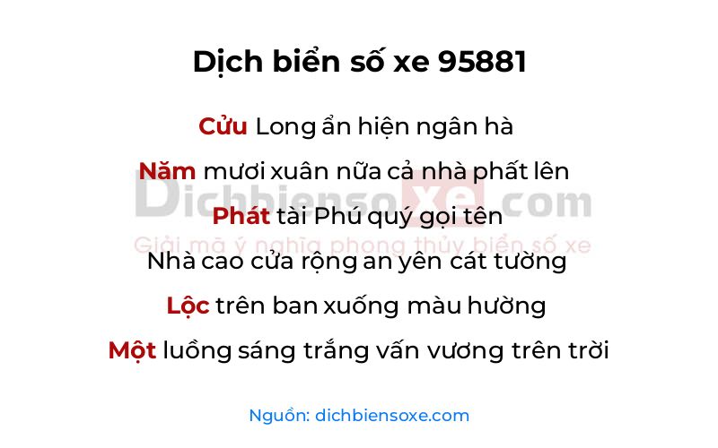 Dịch thơ biển số 95881