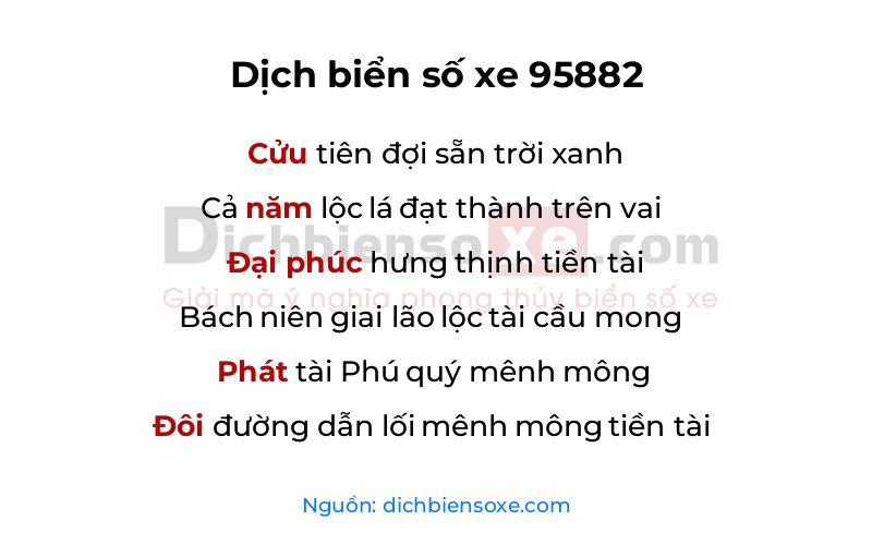 Dịch thơ biển số 95882