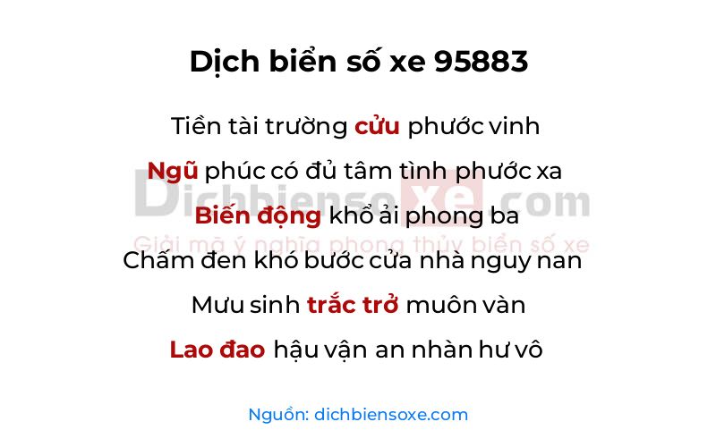 Dịch thơ biển số 95883