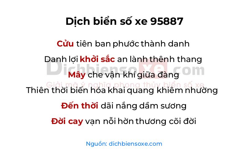 Dịch thơ biển số 95887