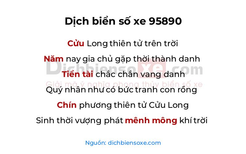 Dịch thơ biển số 95890