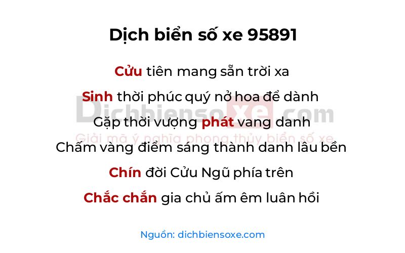 Dịch thơ biển số 95891