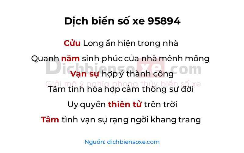 Dịch thơ biển số 95894