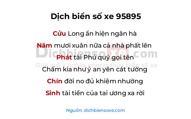 Dịch thơ biển số 95895