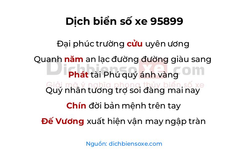 Dịch thơ biển số 95899