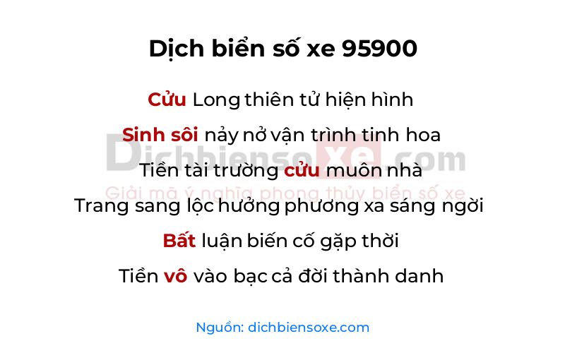 Dịch thơ biển số 95900
