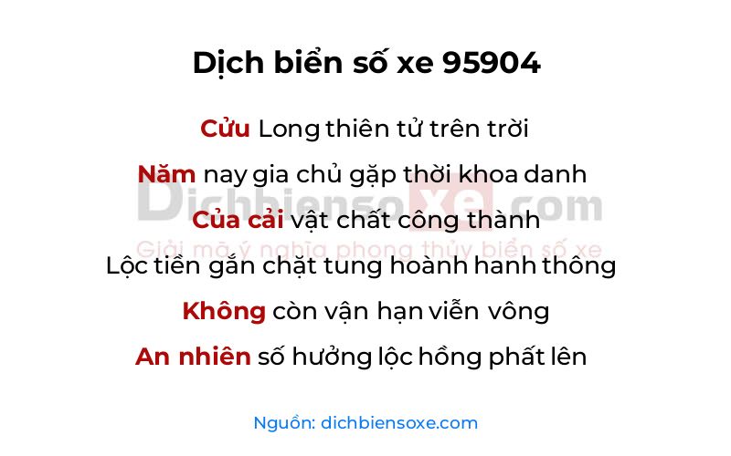 Dịch thơ biển số 95904