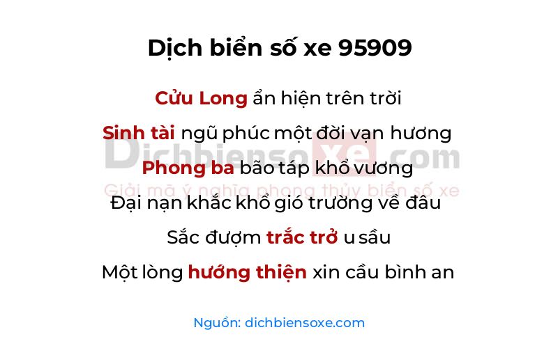 Dịch thơ biển số 95909