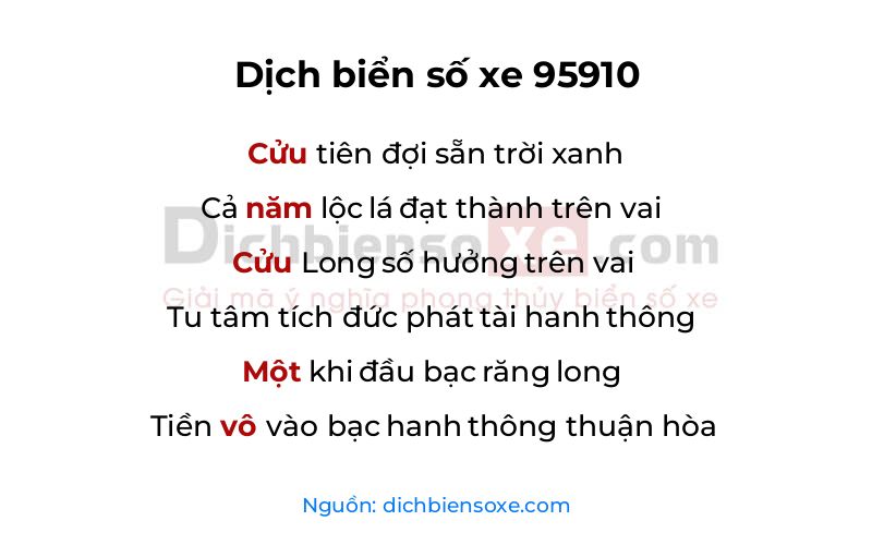 Dịch thơ biển số 95910