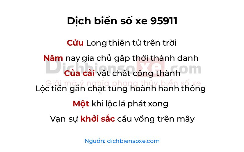 Dịch thơ biển số 95911
