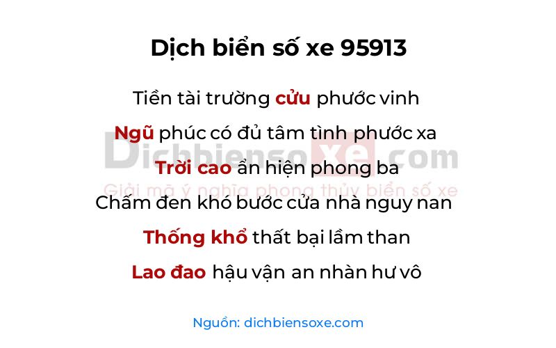 Dịch thơ biển số 95913