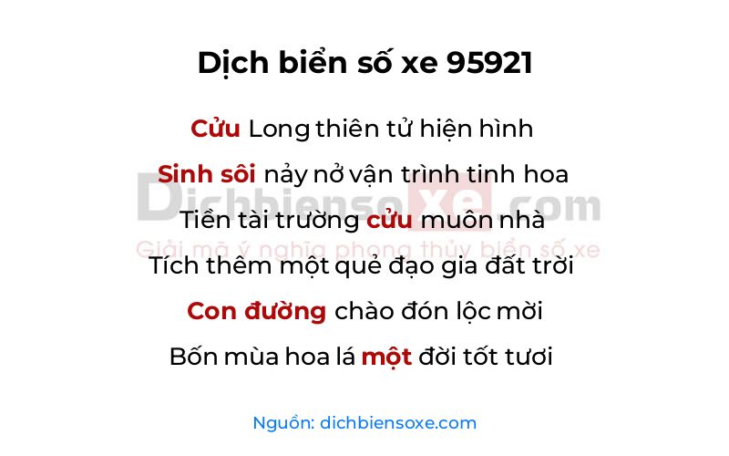 Dịch thơ biển số 95921