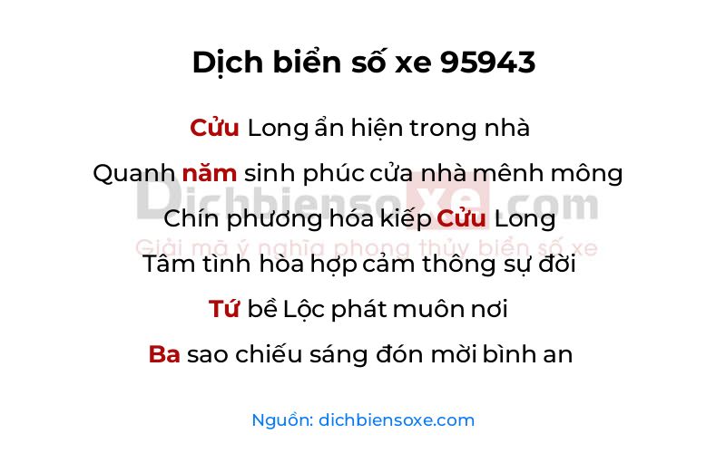 Dịch thơ biển số 95943