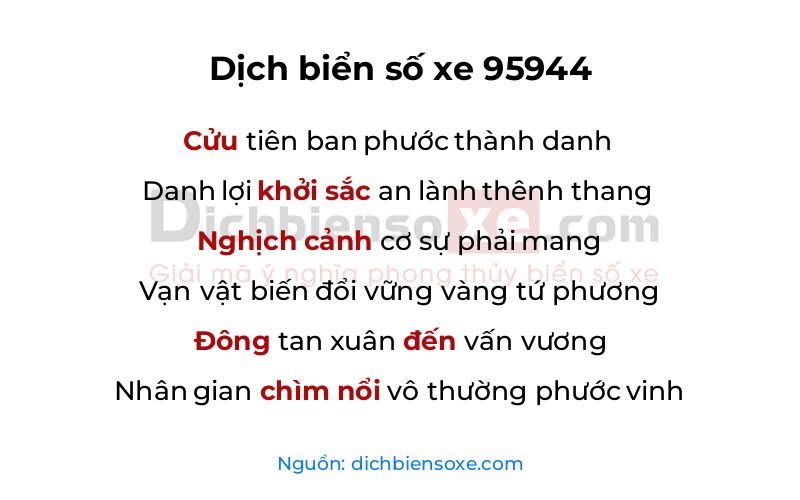 Dịch thơ biển số 95944